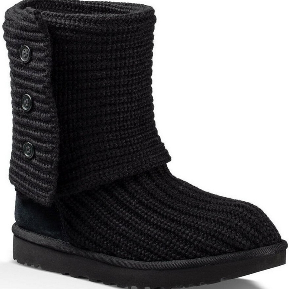 UGG Classic Cardy II Knit Boot Size 7 Black - Picture 3 of 17